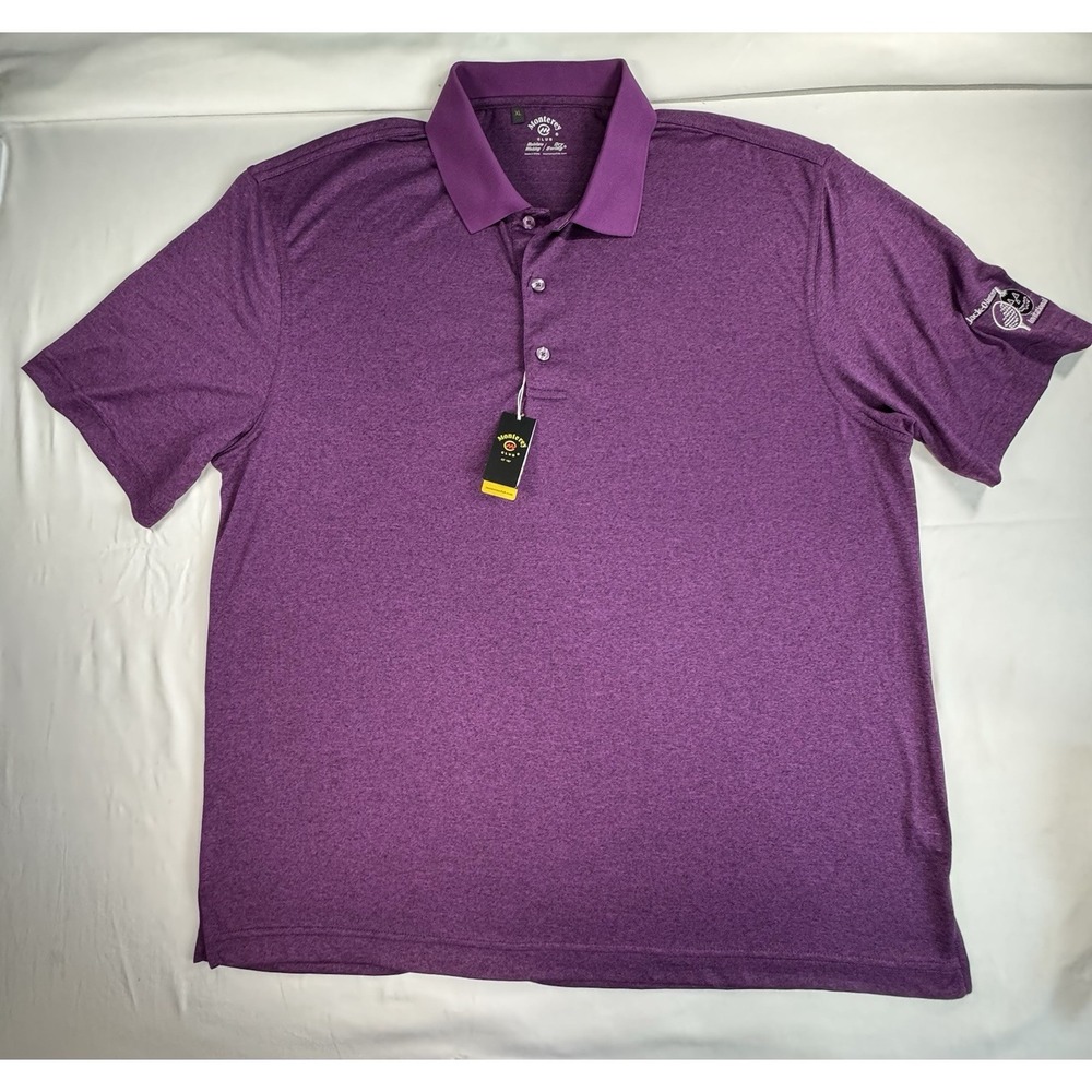 Monterey Club Dry Swing Men's Polo Shirt XL Purple Solid Short Sleeve Logo